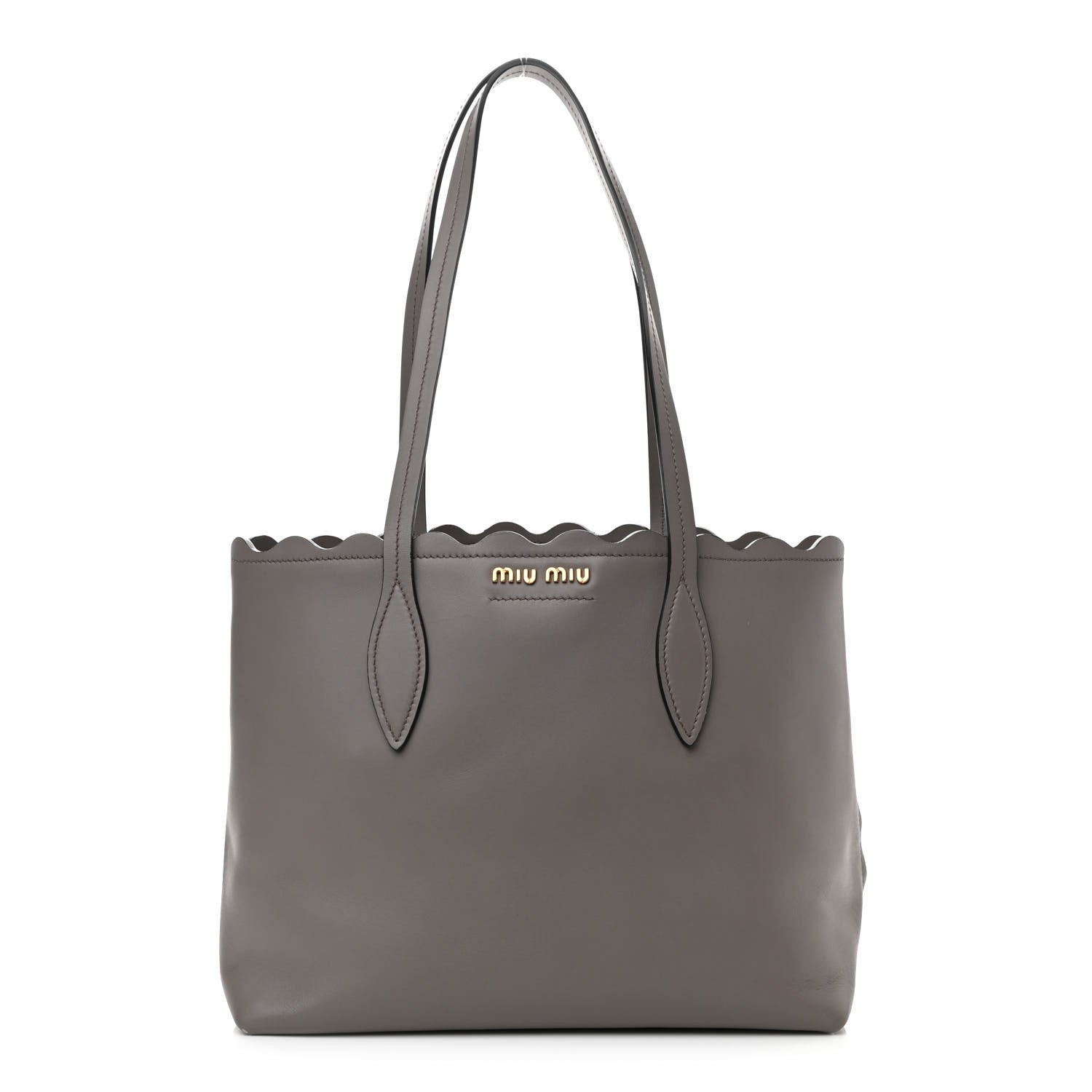 Miu Miu Nappa Scalloped Tote Argilla 3 of 13