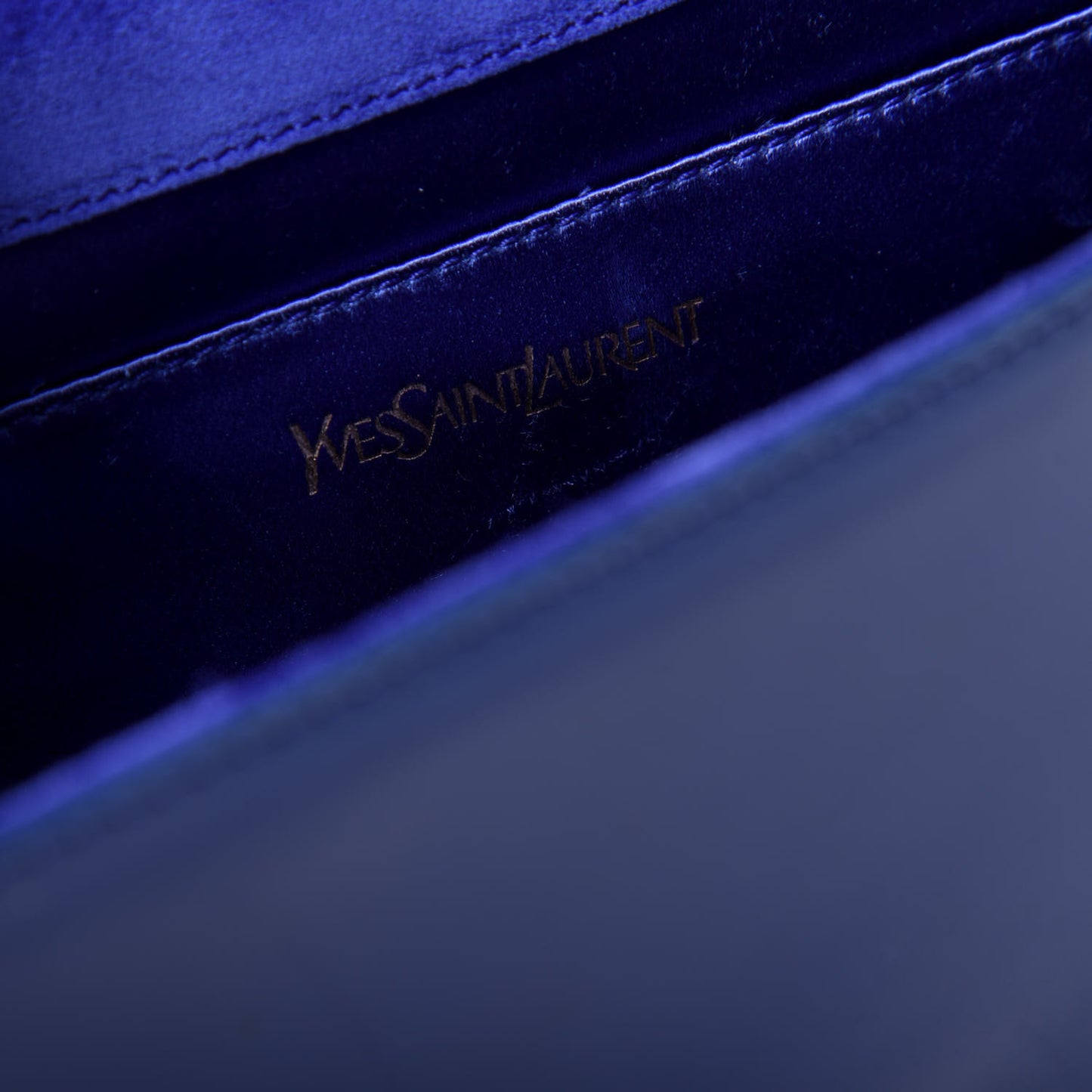 Patent Calfskin Monogram Large Belle De Jour Clutch Royal Blue
