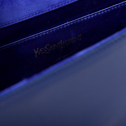Saint Laurent Patent Calfskin Monogram Large Belle De Jour Clutch Royal Blue 7 of 7