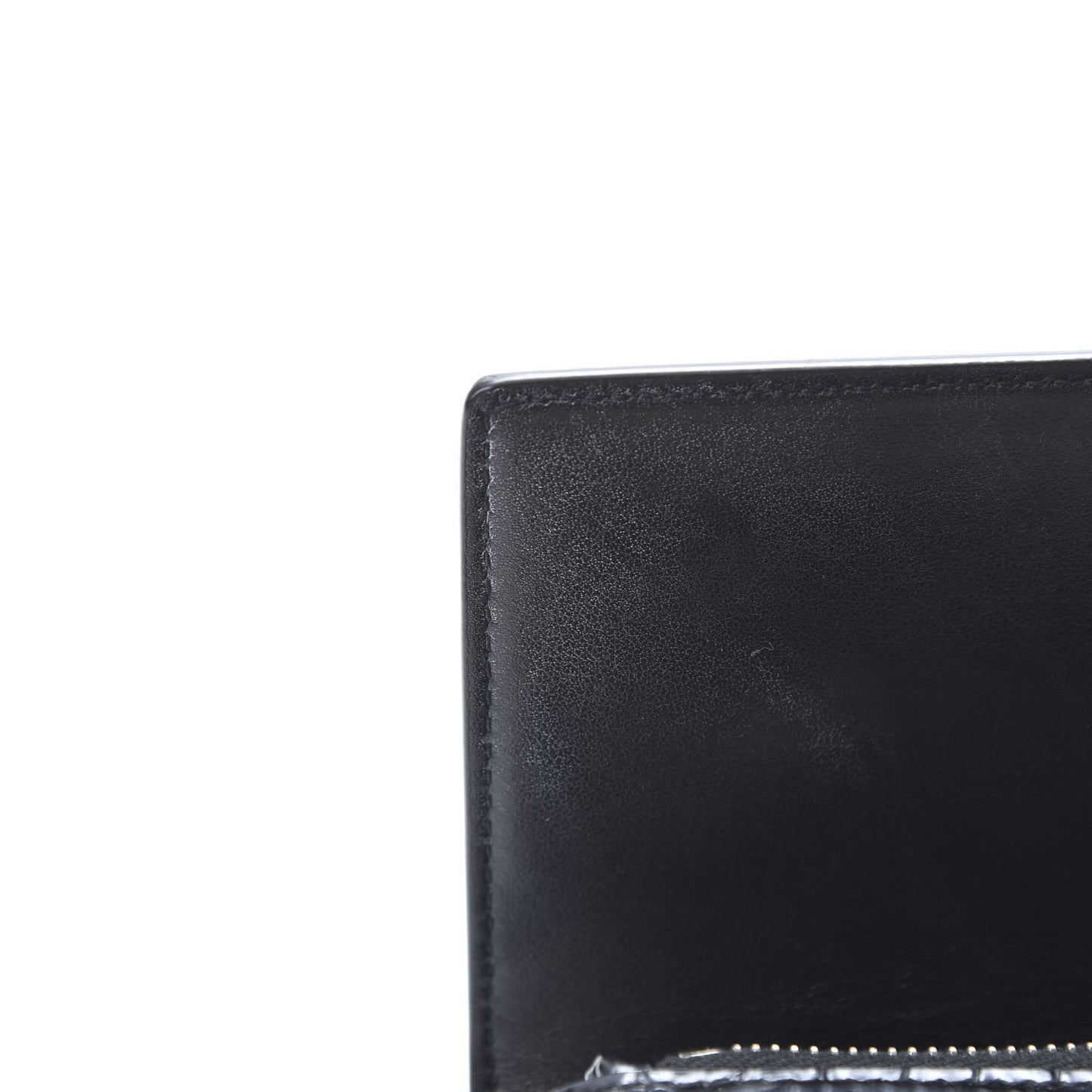 Calfskin Crocodile Embossed Monogram Sunset Chain Wallet Black