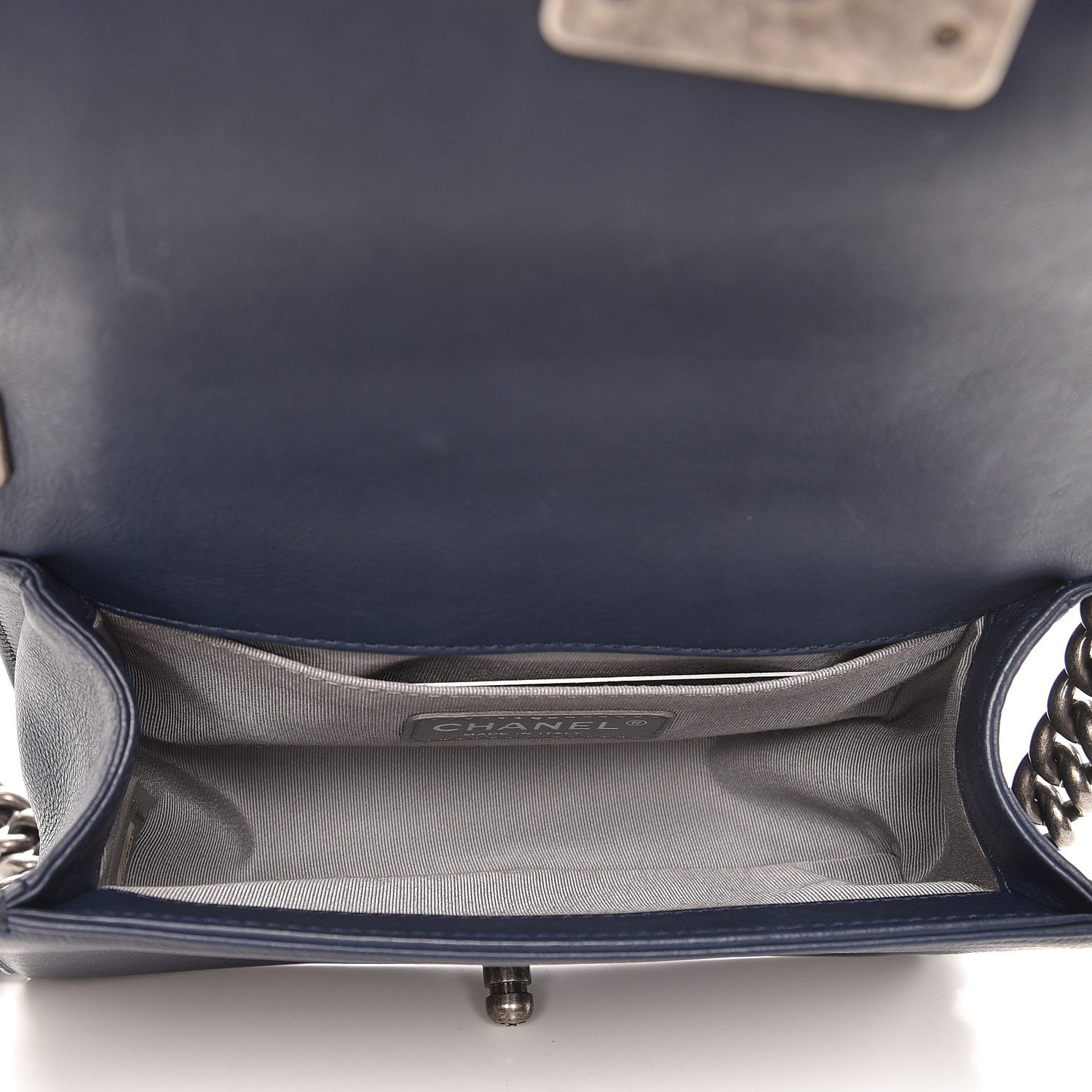 Chanel Calfskin Double Stitch Small Boy Flap Navy Blue 5 of 8