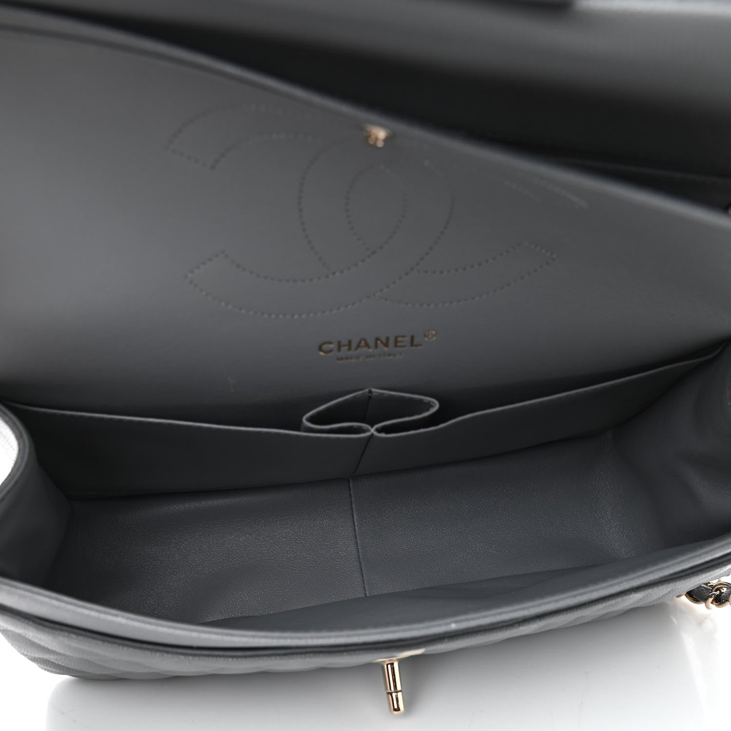 Chanel Caviar Quilted Jumbo Double Flap Grey 5 of 9