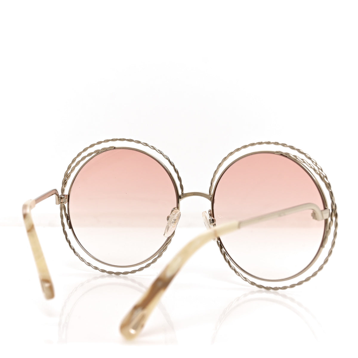 Metal Carlina Oversize Round Sunglasses CE114ST Gold