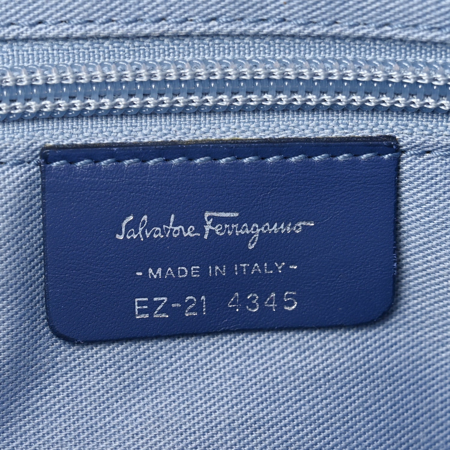 Salvatore Ferragamo Canvas Fringe Hug Shoulder Bag Blue 6 of 14