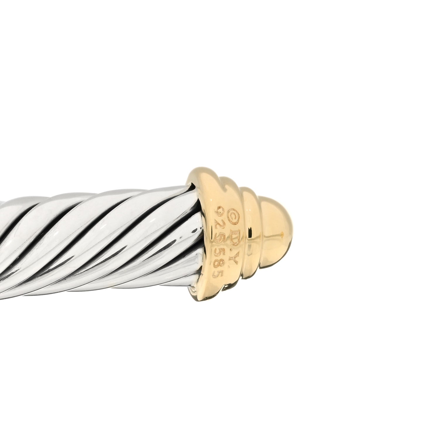 Sterling Silver 14K Yellow Gold 5mm Cable Classics Bracelet