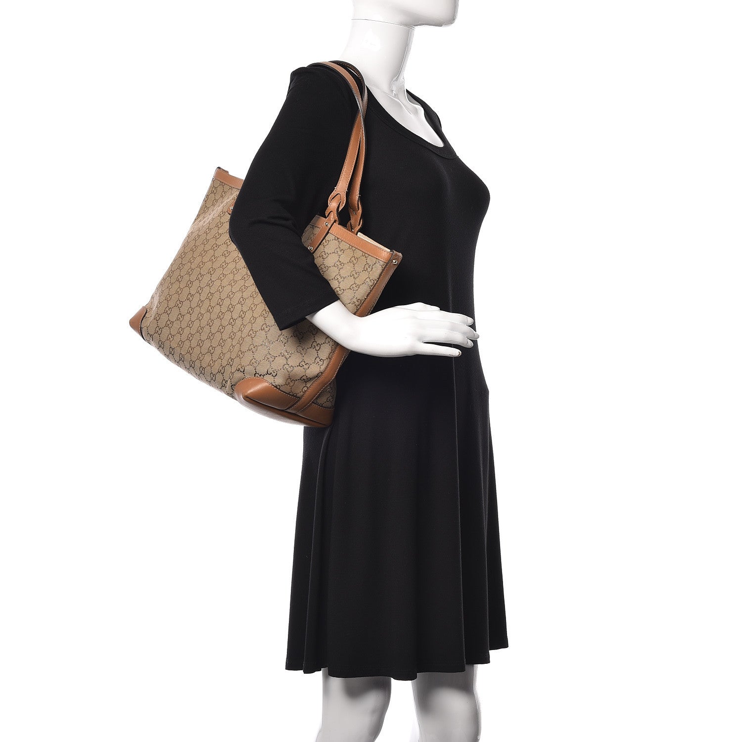 Gucci Metallic Monogram Medium Craft Tote Brown 2 of 17