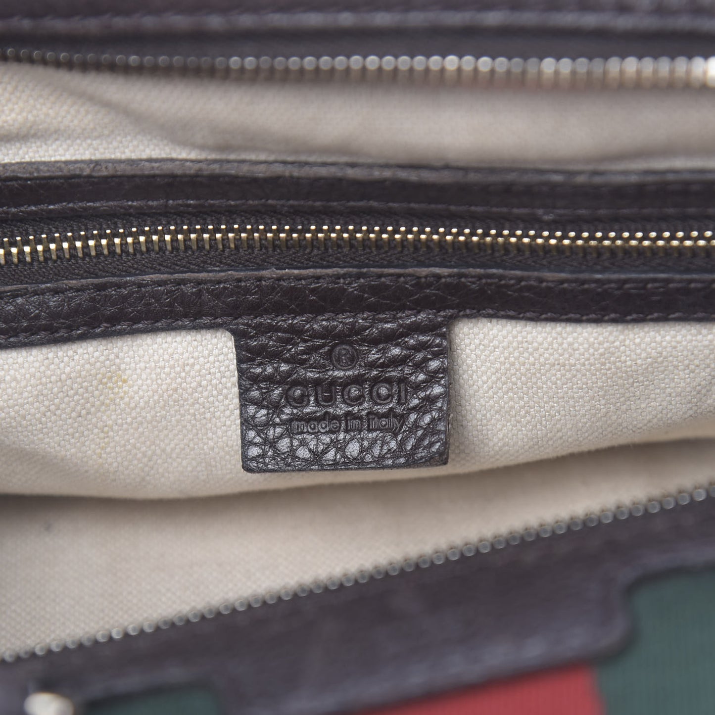 Calfskin Vintage Web Medium Boston Dark Brown