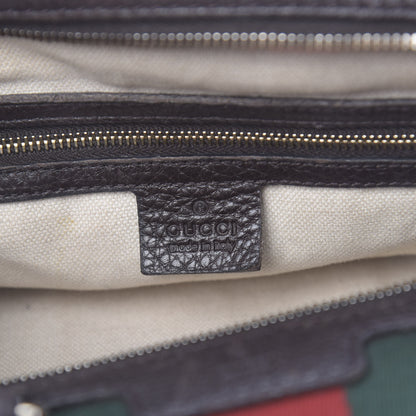 Gucci Calfskin Vintage Web Medium Boston Dark Brown 6 of 10