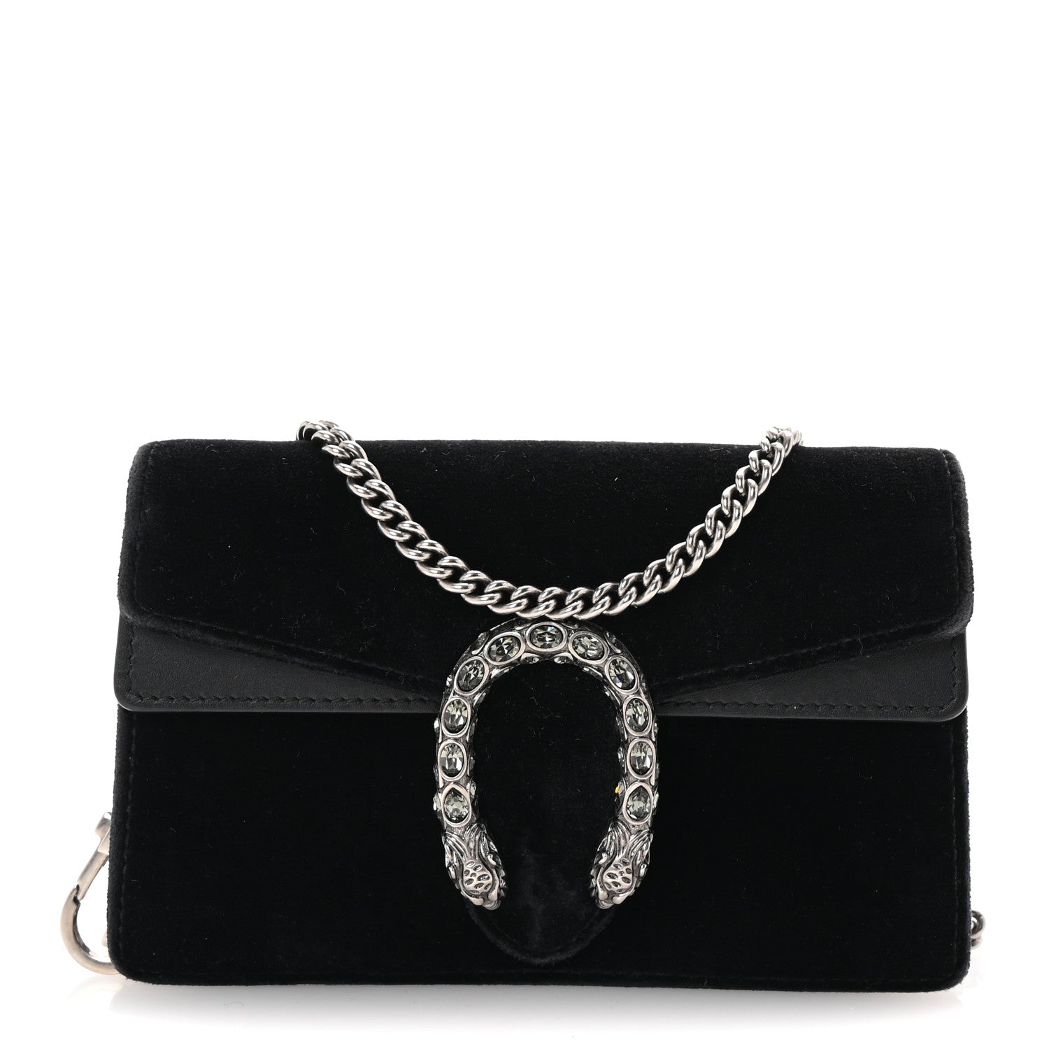 Gucci Velvet Super Mini Dionysus Shoulder Bag Black 1 of 9