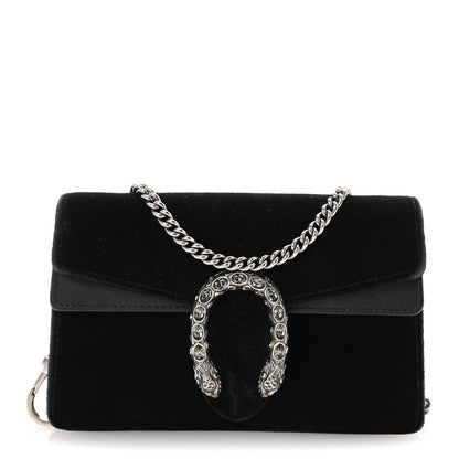 Gucci Velvet Super Mini Dionysus Shoulder Bag Black 1 of 9