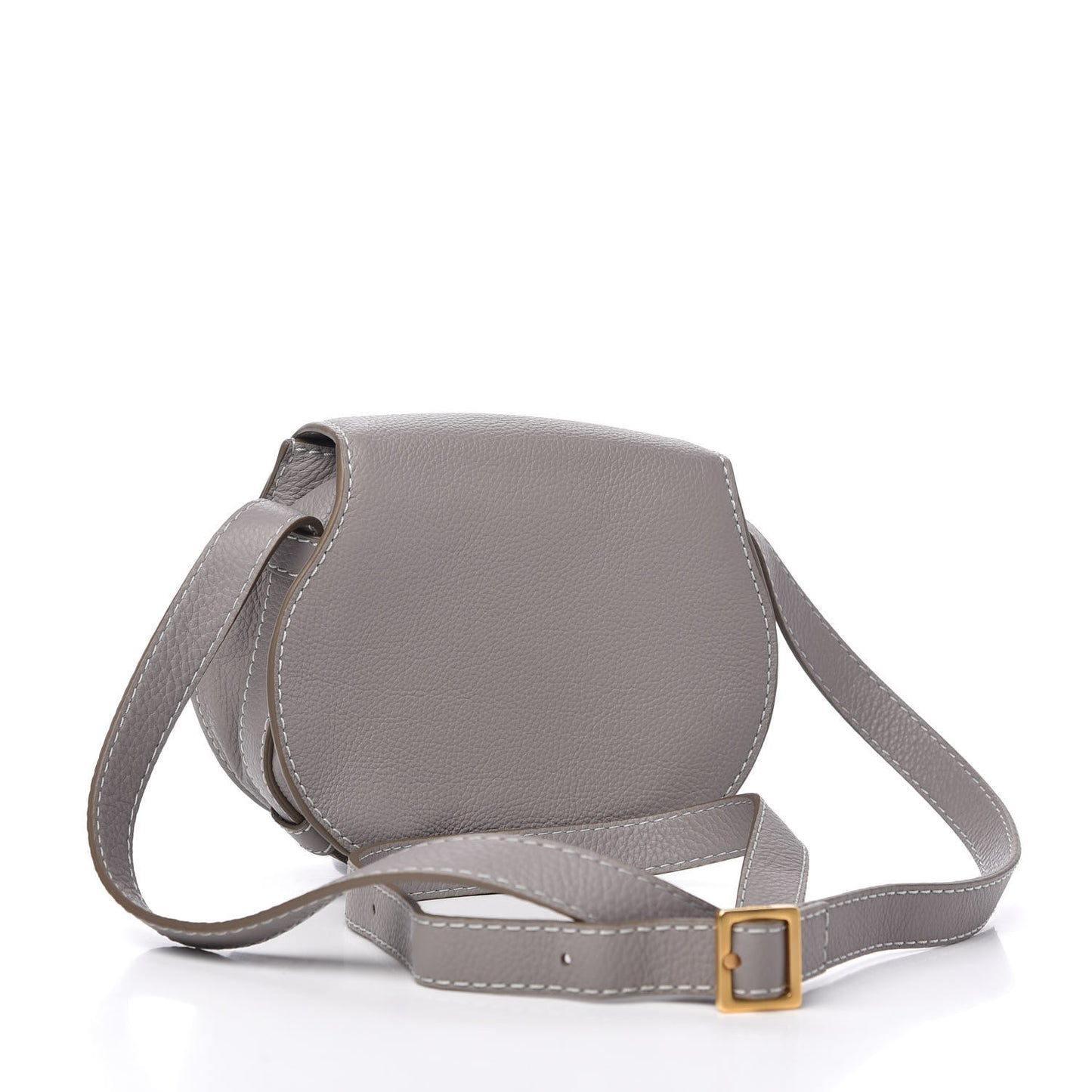 Calfskin Mini Marcie Round Crossbody Bag Cashmere Grey