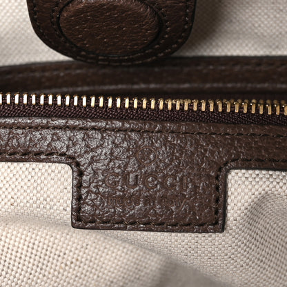 Gucci Monogram Jumbo GG Textured Dollar Calfskin Web Medium Ophidia Shopping Tote Camel Ebony 6 of 10