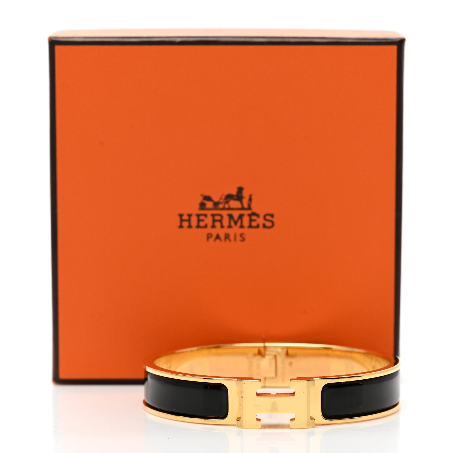 Hermes Enamel Narrow Clic Clac H Bracelet GM Black 8 of 8