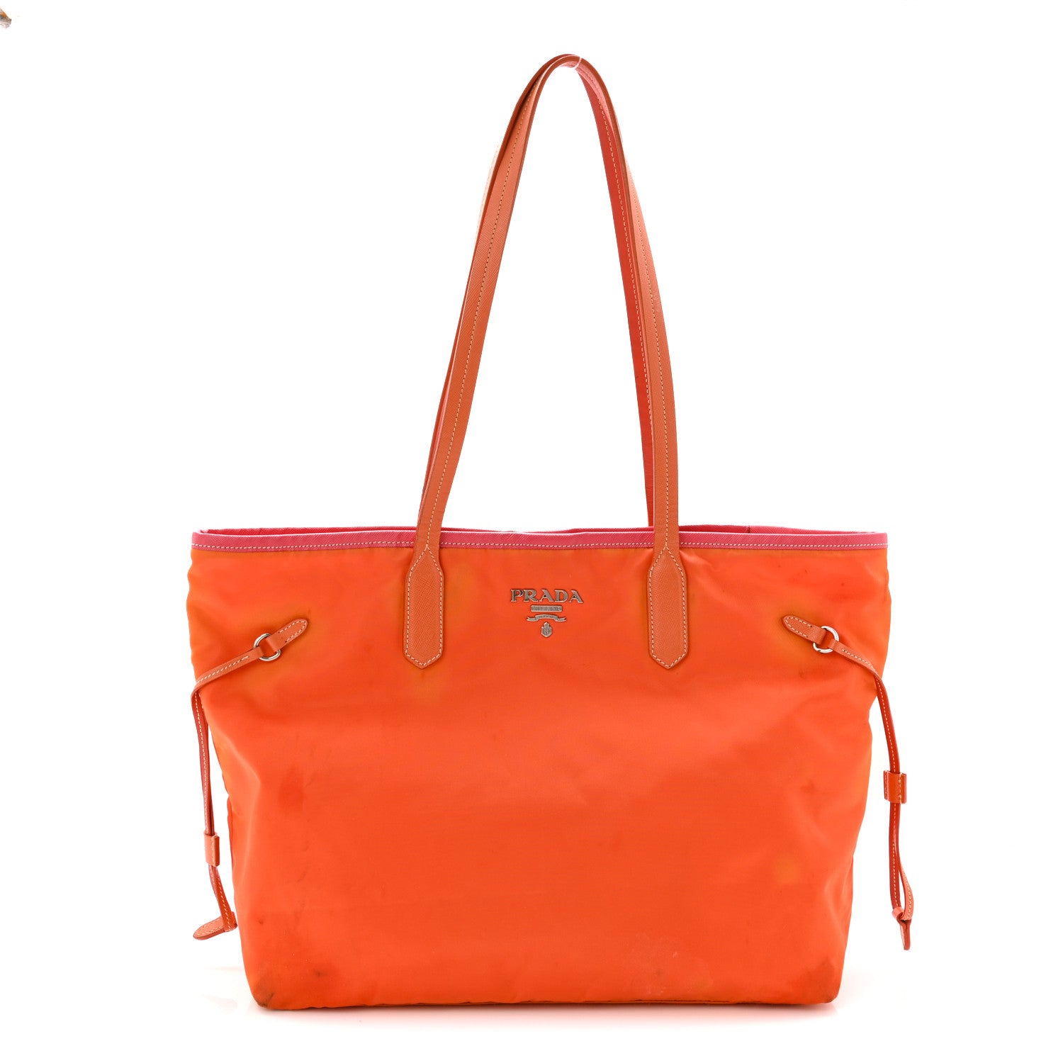 Prada Tessuto Nylon Saffiano Tote Papaya Ibisco 1 of 13