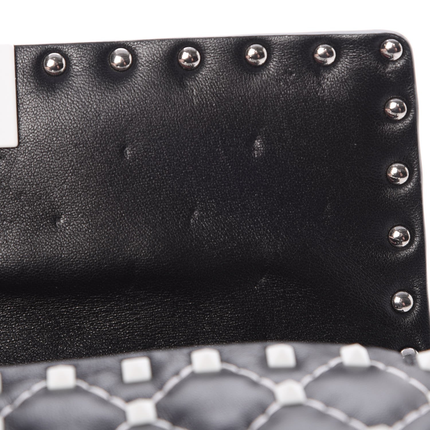 Valentino Garavani Lambskin Free Rockstud Spike Wallet On Chain Black 8 of 9