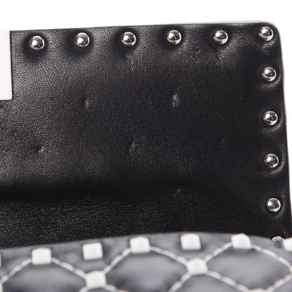 Valentino Garavani Lambskin Free Rockstud Spike Wallet On Chain Black 8 of 9