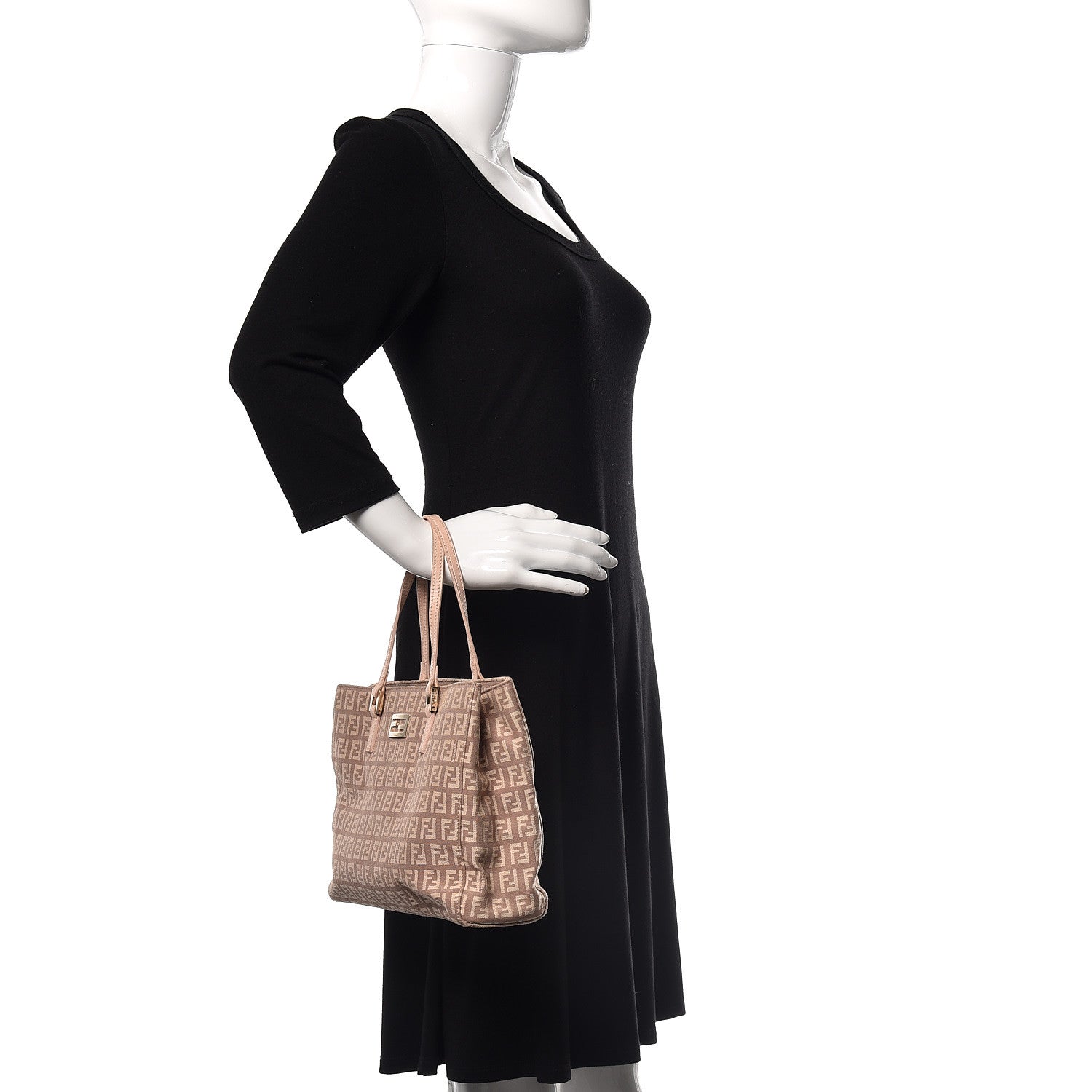 Fendi Zucchino Vitello Small Tote Cipria Teint Cipria 2 of 19