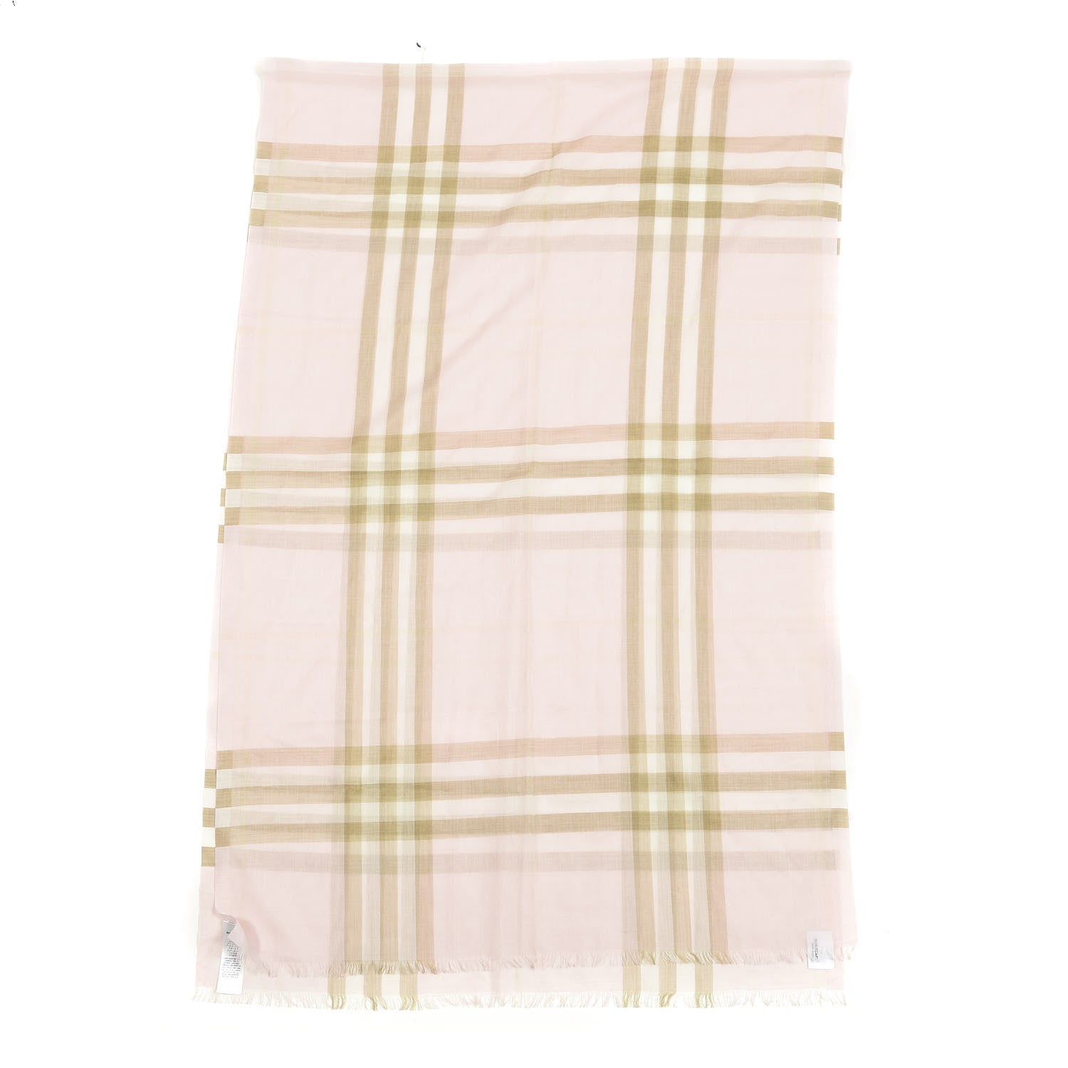 Burberry Silk Wool Gauze Giant Check Scarf Pink 1 of 3