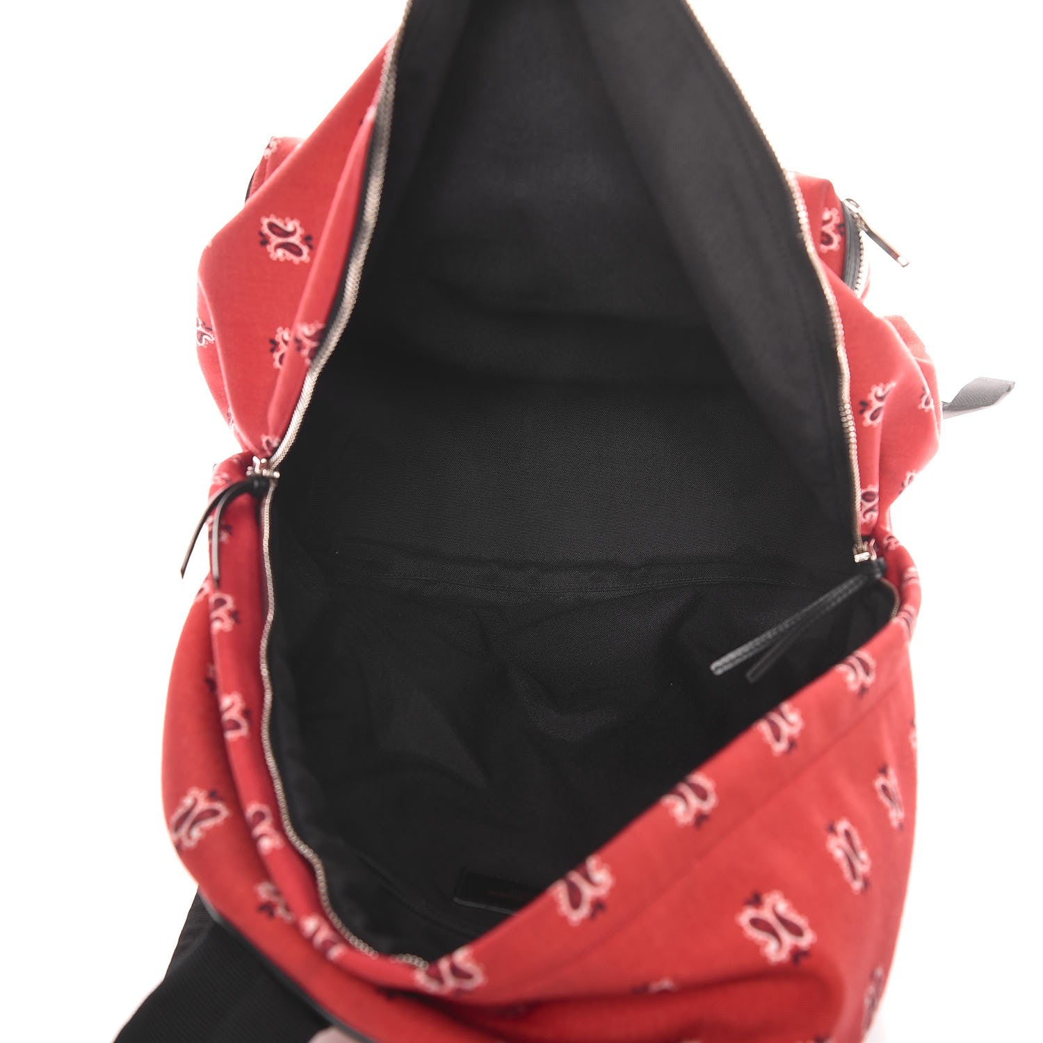 Saint Laurent Canvas Bandana Print Hunting Backpack Red 5 of 12