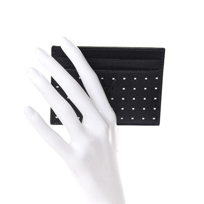 Saint Laurent Grain De Poudre Geo Print Monogram Credit Card Case Black White 2 of 8