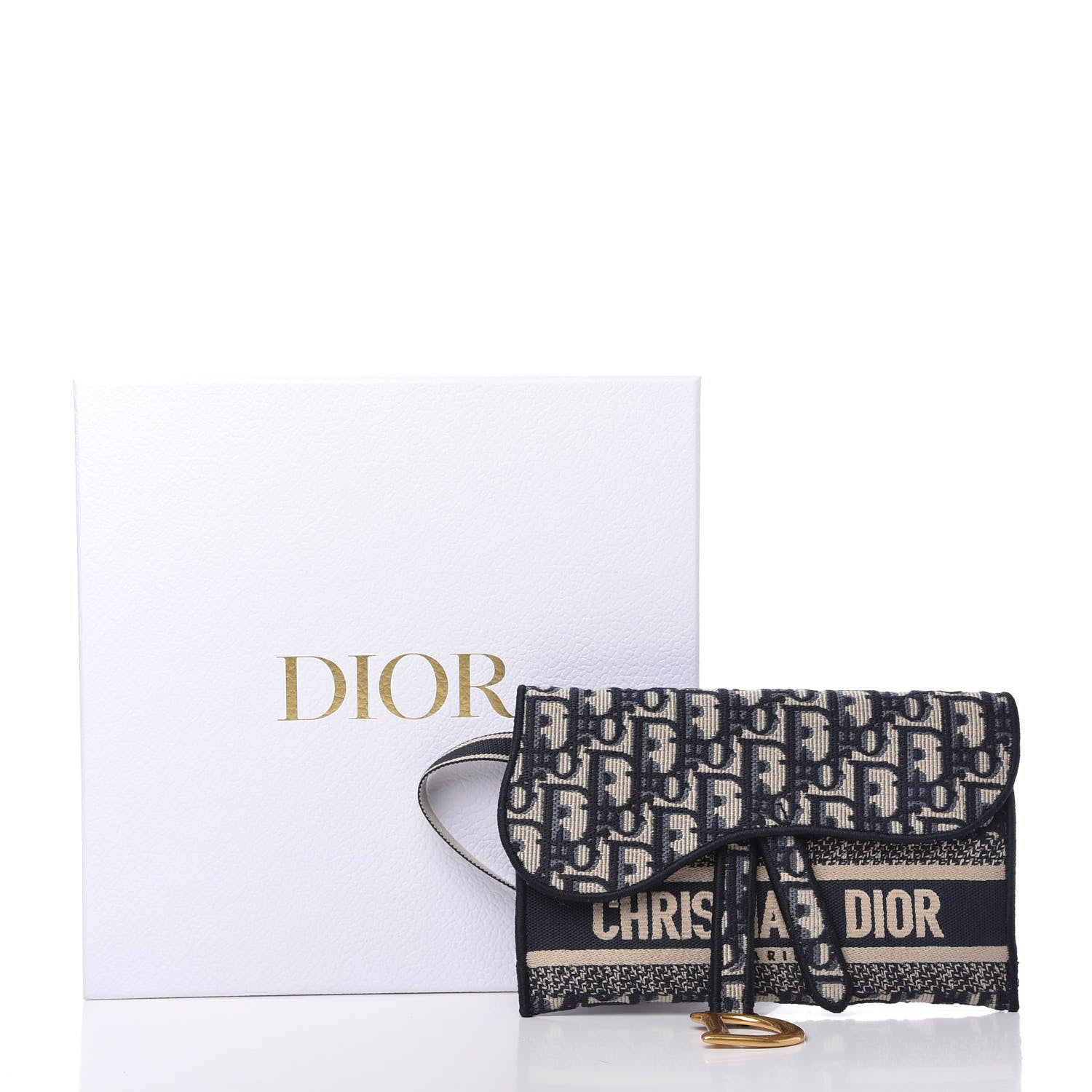 Christian Dior Oblique Slim Saddle Pouch Blue 10 of 10