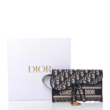 Christian Dior Oblique Slim Saddle Pouch Blue 10 of 10