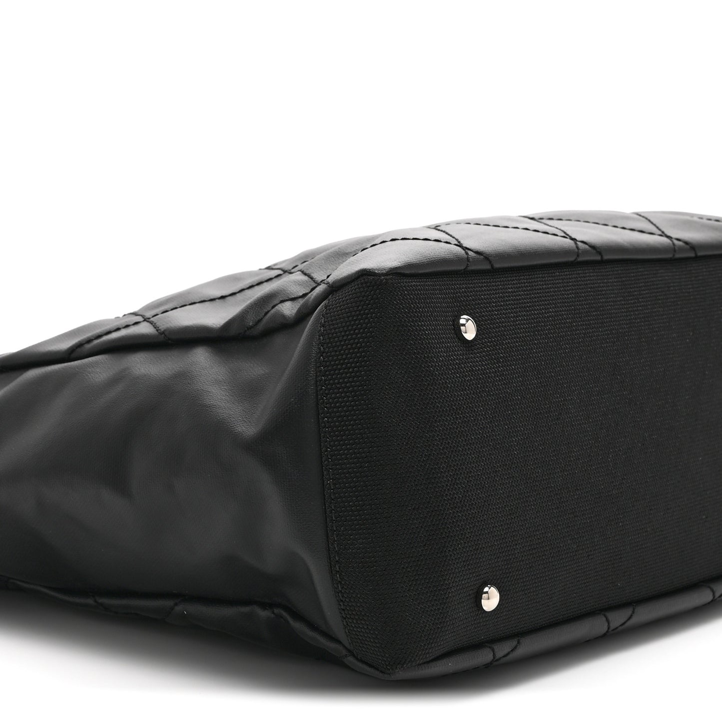Coated Canvas Quilted Large Paris Biarritz Tote Black