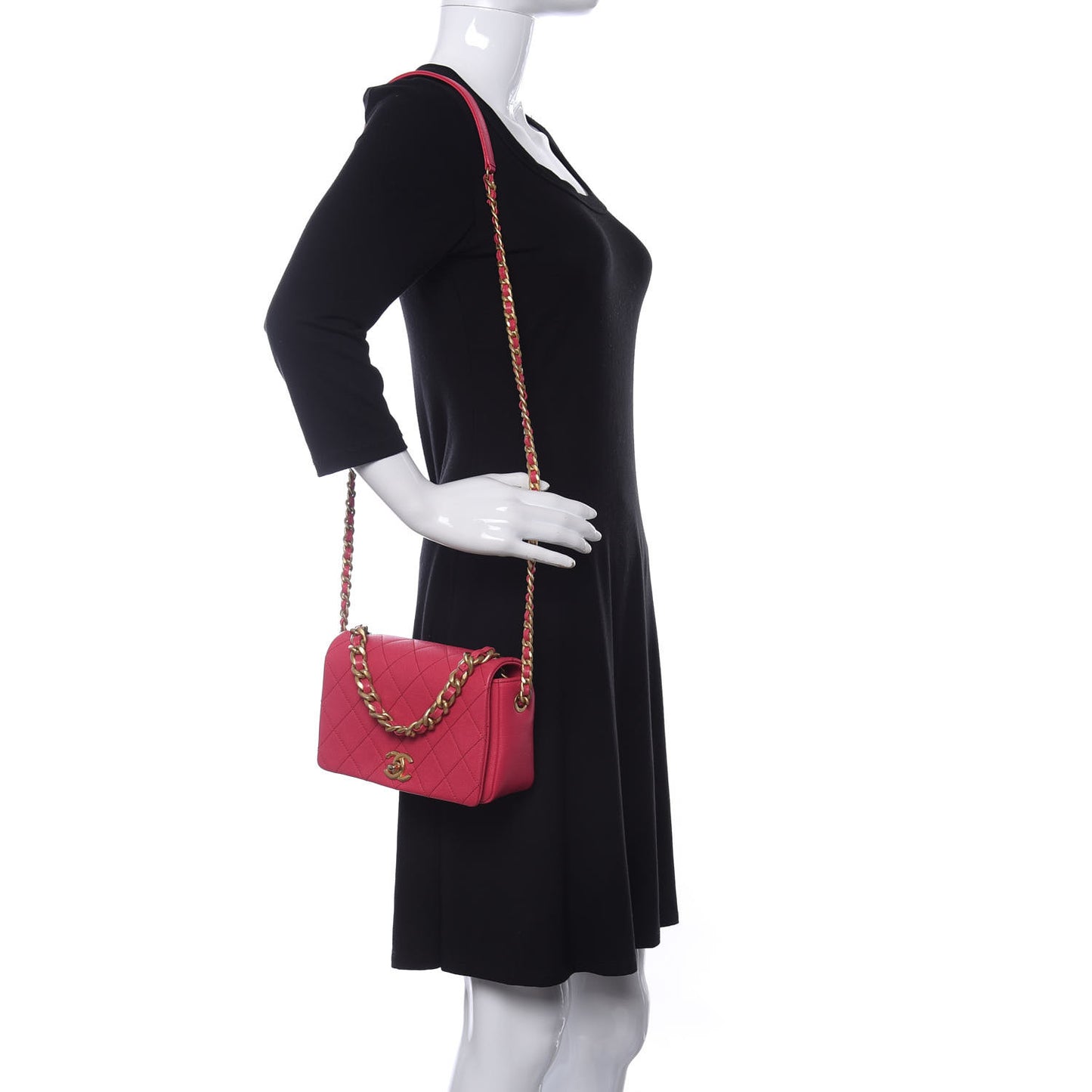 Caviar Quilted Small Fashion Therapy Flap Bag Pink