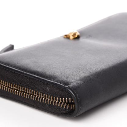 Gucci Calfskin Tiger Head Zip Around Wallet Black 4 of 9