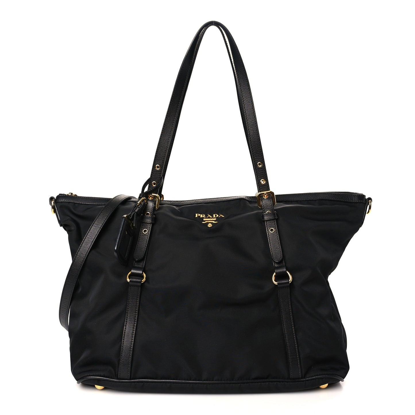 Tessuto Nylon Saffiano Tote Black