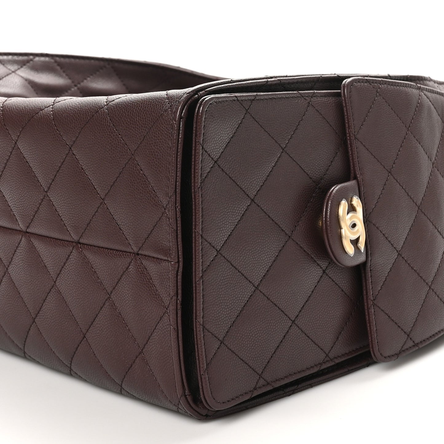 Caviar Quilted Medium Chanel 25 Handbag Dark Brown