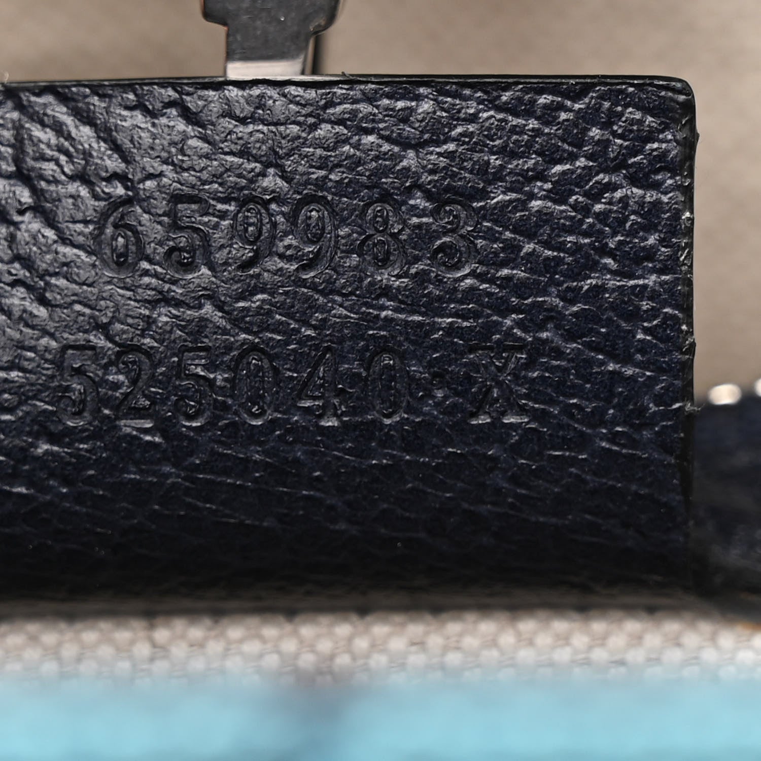 Gucci Monogram Multicolor Textured Dollar Calfskin Small Retro Interlocking G Tote Bag Light Blue 7 of 13
