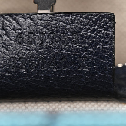 Gucci Monogram Multicolor Textured Dollar Calfskin Small Retro Interlocking G Tote Bag Light Blue 7 of 13