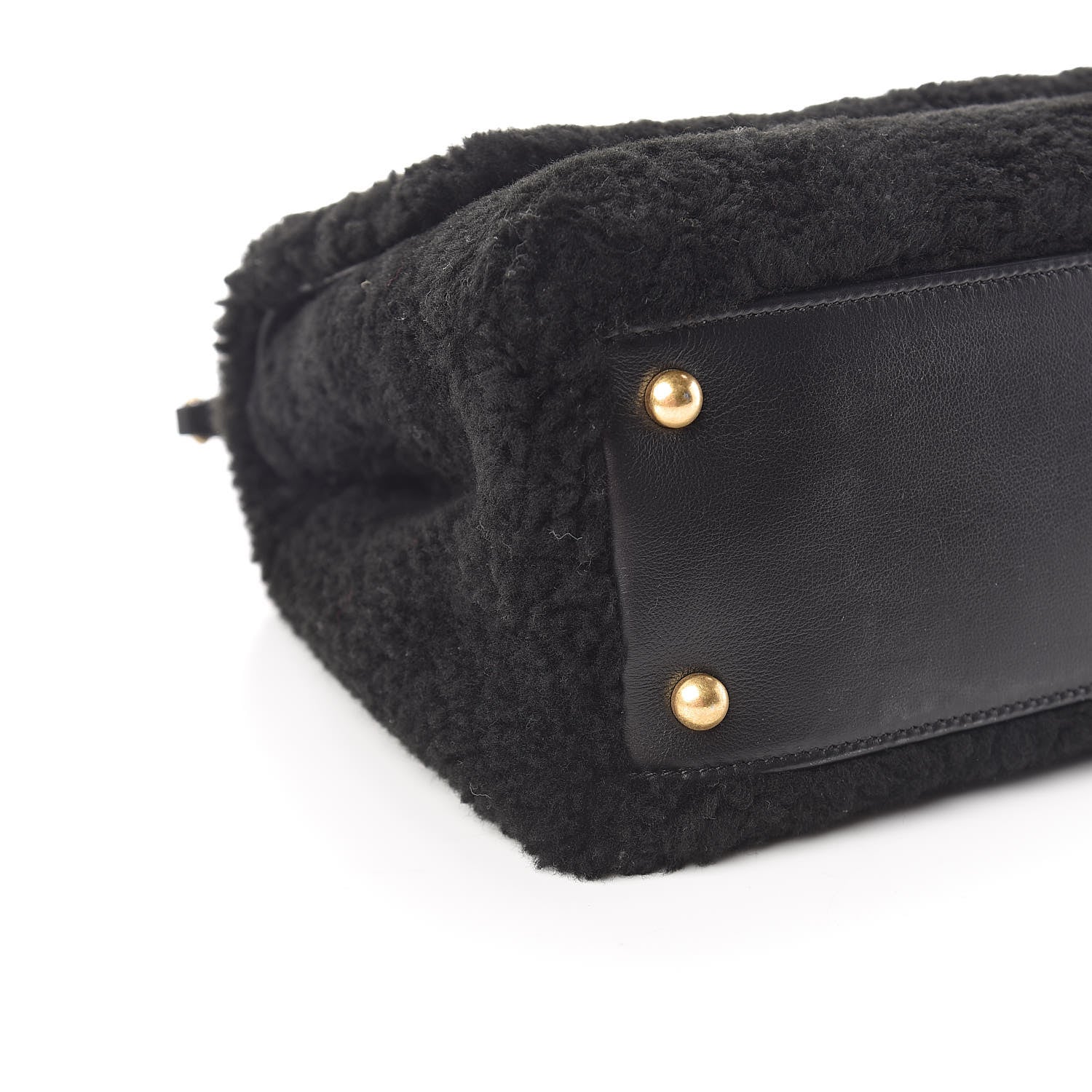 Chanel Shearling Lambskin Medium Coco Handle Flap Black 8 of 10