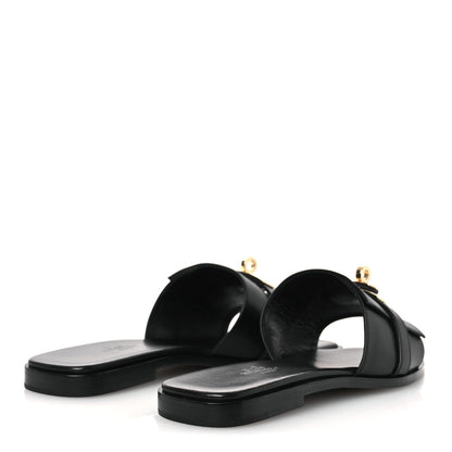 Hermes Calfskin Giulia Sandals 36 Black 5 of 12