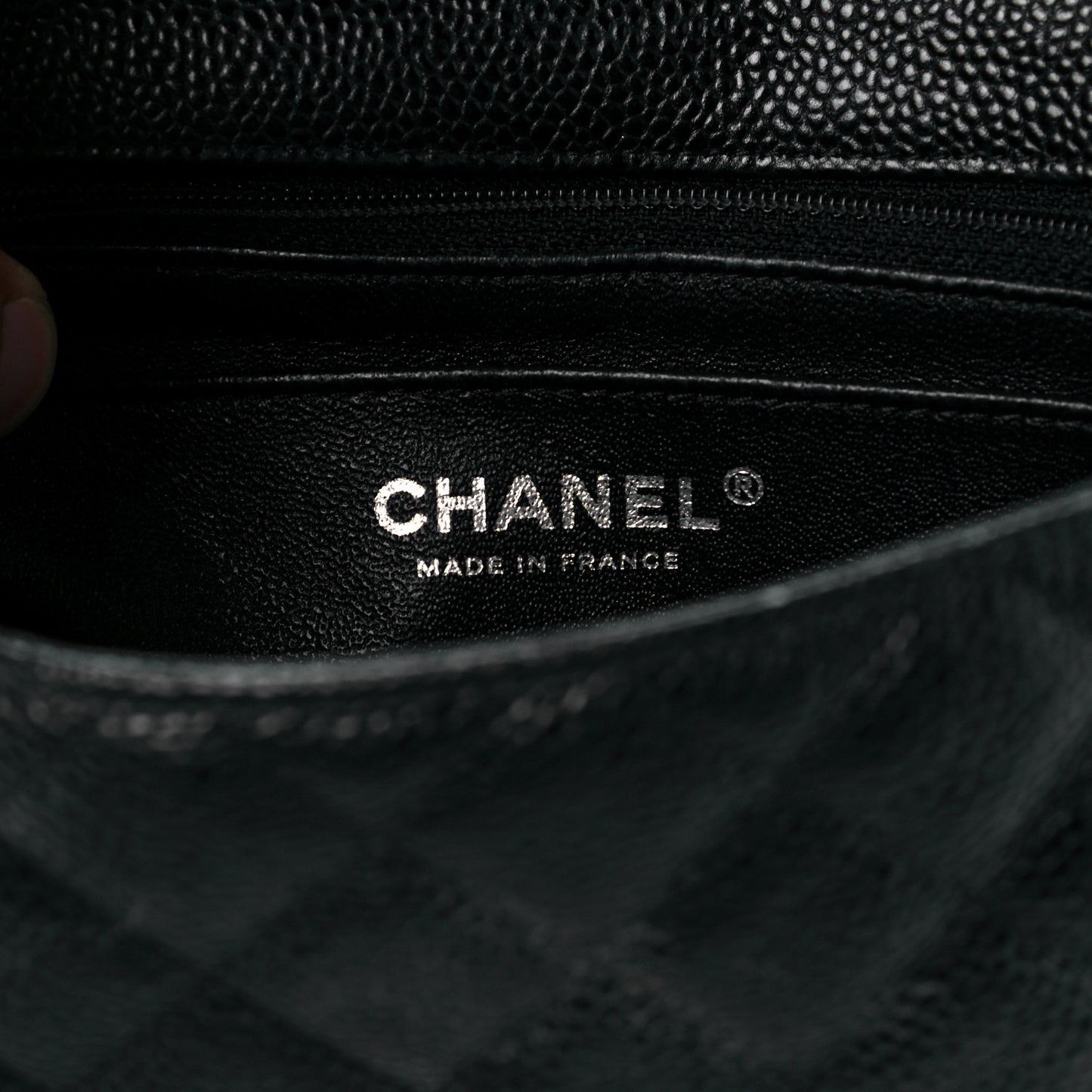 Caviar Quilted Mini Rectangular Flap Black