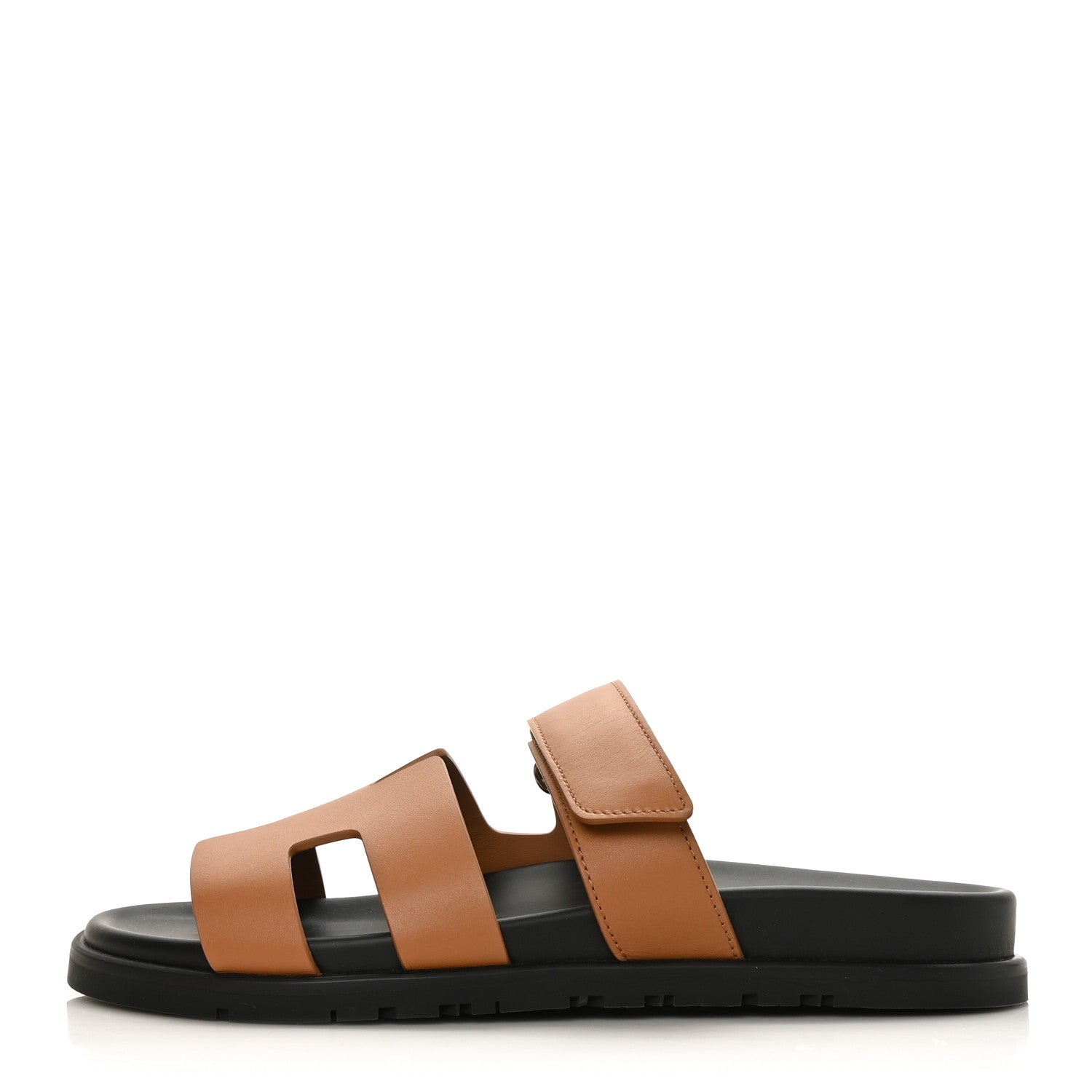 Hermes Calfskin Womens Chypre Sandals 39.5 Gold 1 of 9