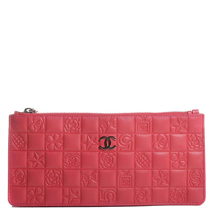 Chanel Lambskin Precious Symbols Pochette Coral 1 of 8
