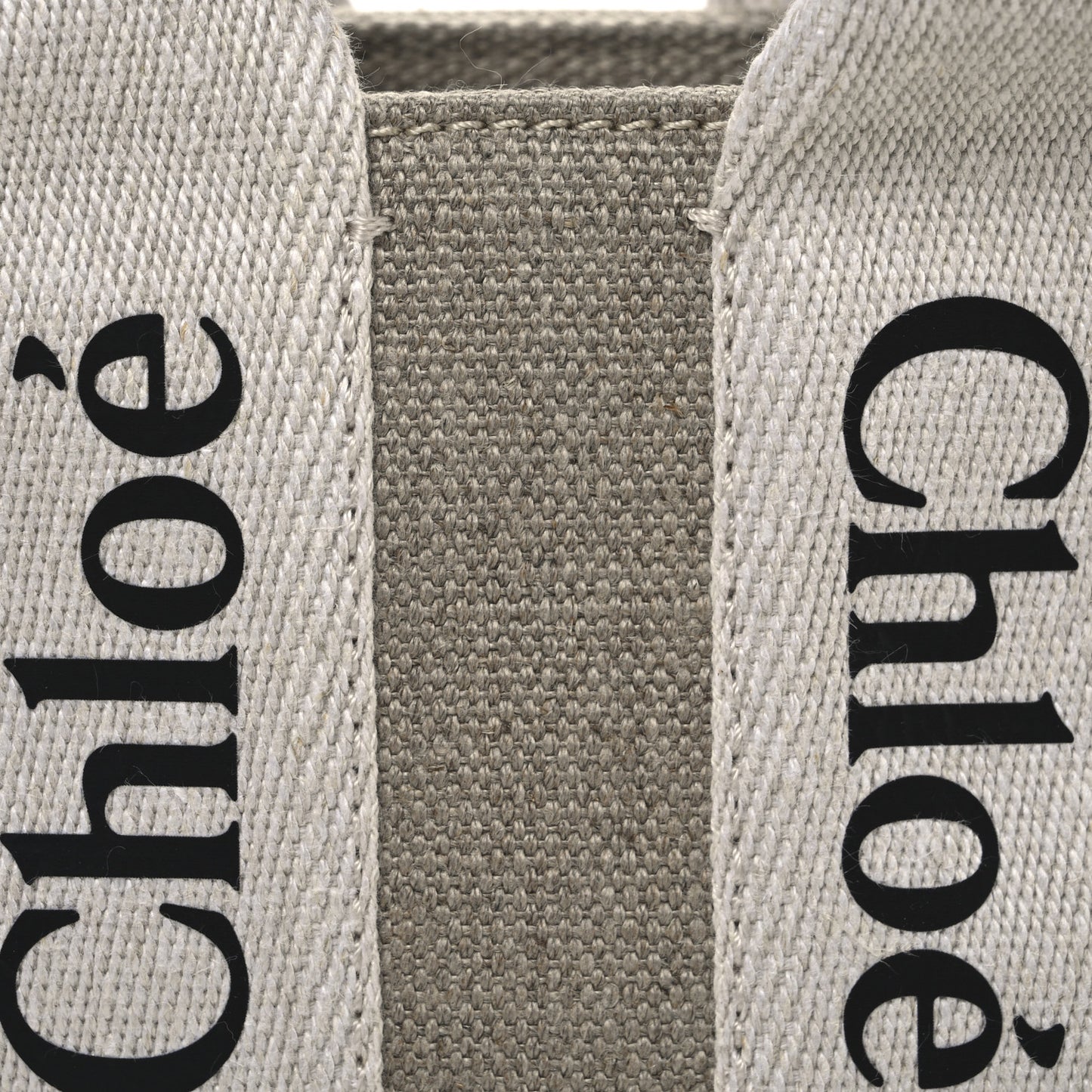 Linen Calfskin Mini Woody Ribbon Tote White Navy