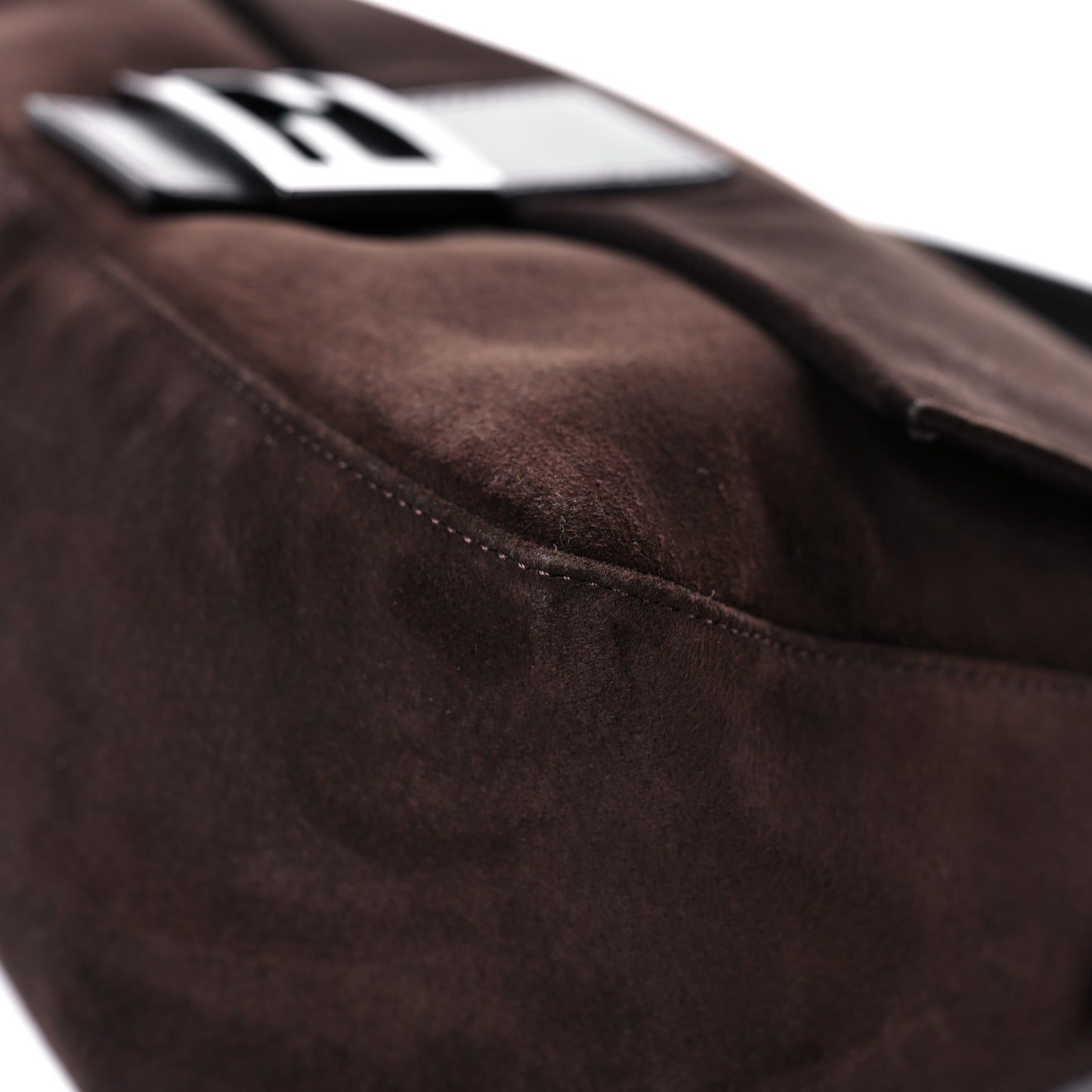 Suede Calfskin Mama Baguette Brown