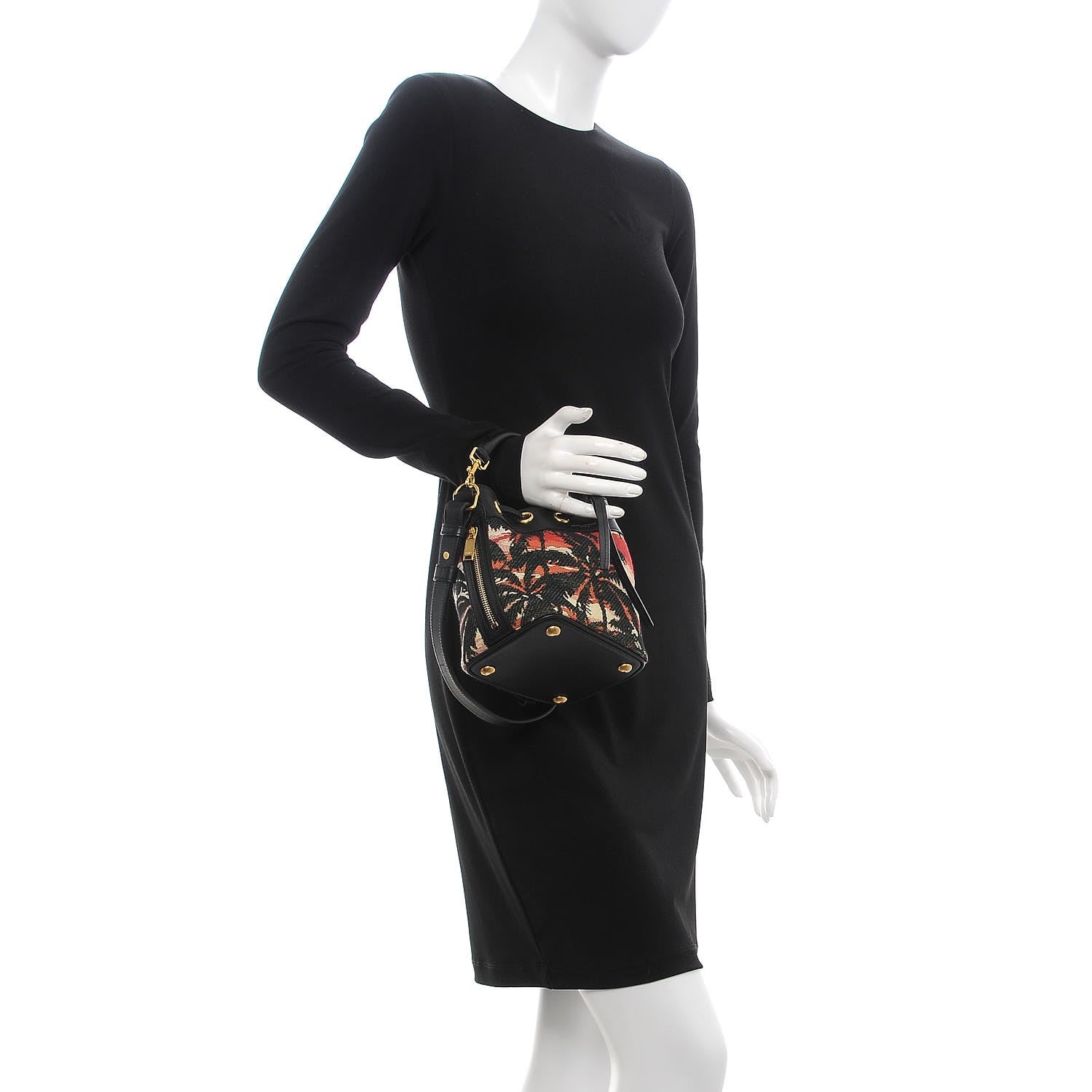 Saint Laurent Jacquard Calfskin Sunset Emmanuelle Bucket Bag 3 of 12