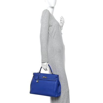 Hermes Togo Kelly Retourne 35 Bleu Electrique 2 of 15