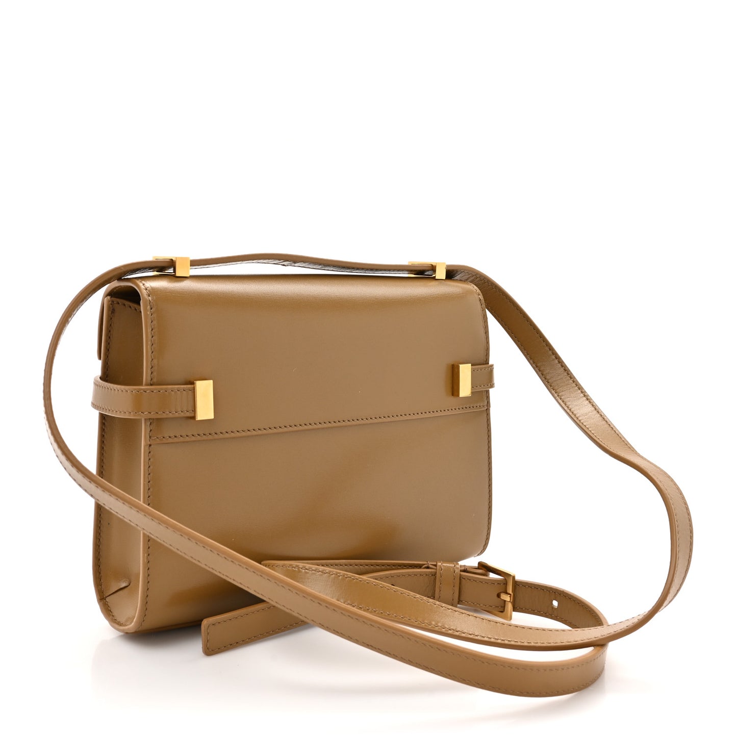 Smooth Calfskin Mini Manhattan Shoulder Bag Natural Tan