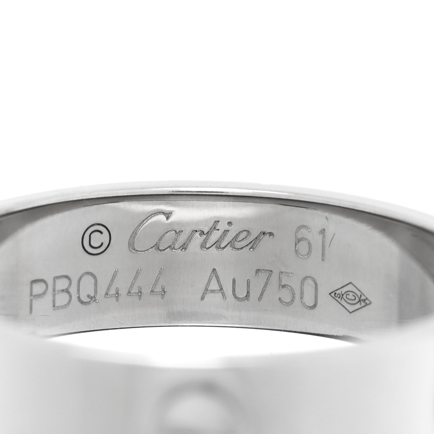 Cartier 18K White Gold 5.5mm LOVE Ring 61 9.5 4 of 5