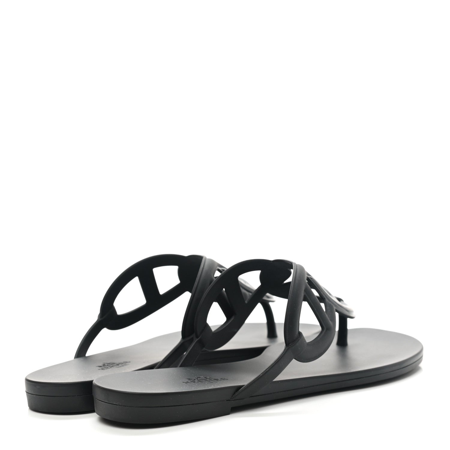 Hermes Rubber Womens Egerie Sandals 40 Black 4 of 9