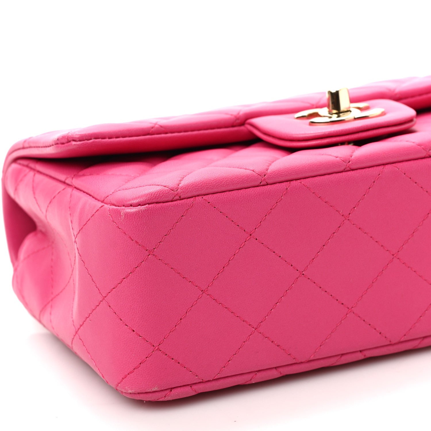 Chanel Lambskin Quilted Mini Rectangular Flap Fuchsia 8 of 10