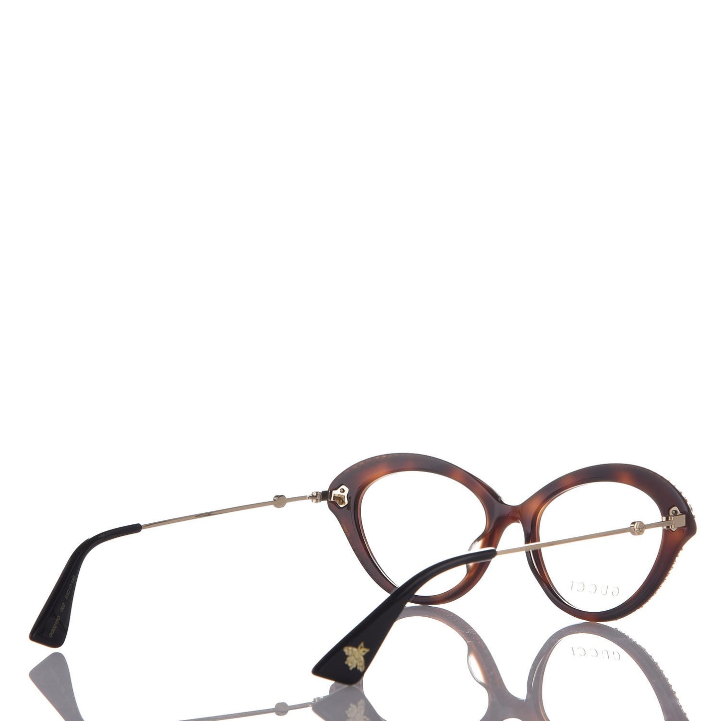 Crystal Cat Eye Glasses GG0215O Havana