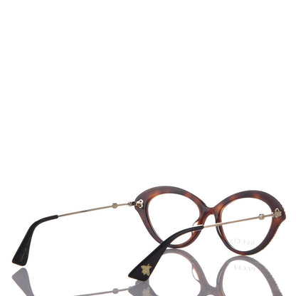 Gucci Crystal Cat Eye Glasses GG0215O Havana 3 of 8
