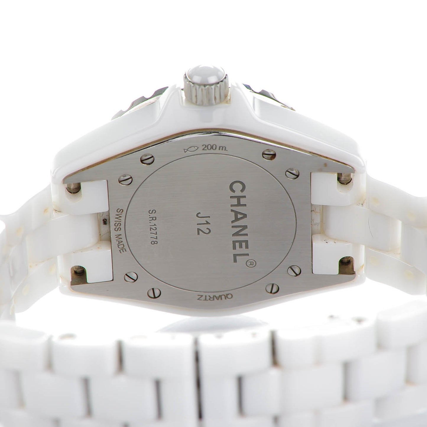 Stainless Steel Ceramic Diamond Dial 33mm J12 Quartz Watch White