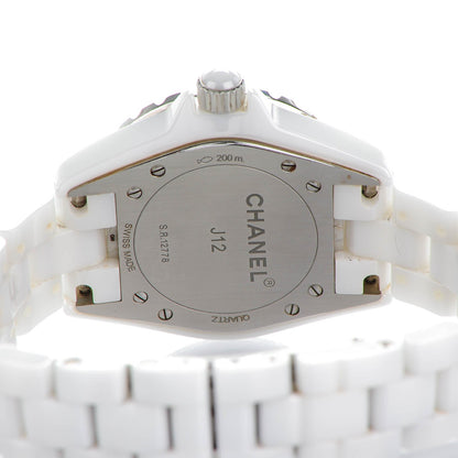 Chanel Stainless Steel Ceramic Diamond Dial 33mm J12 Quartz Watch White 5 of 7